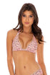 Luli Fama Baby Jungle WEAVED TRIM TRIANGLE HALTER TOP
